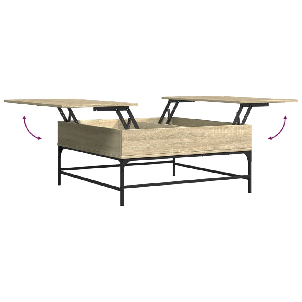 Stolić za kavu boja hrasta sonome 95x95x45 cm od drva i metala
