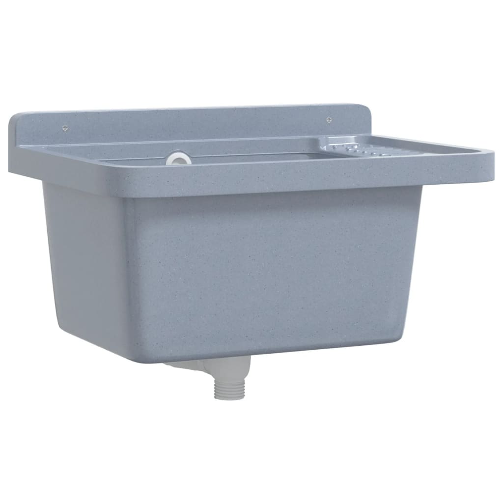 Umivaonik za zidnu montažu sivi 50x35x24 cm od smole