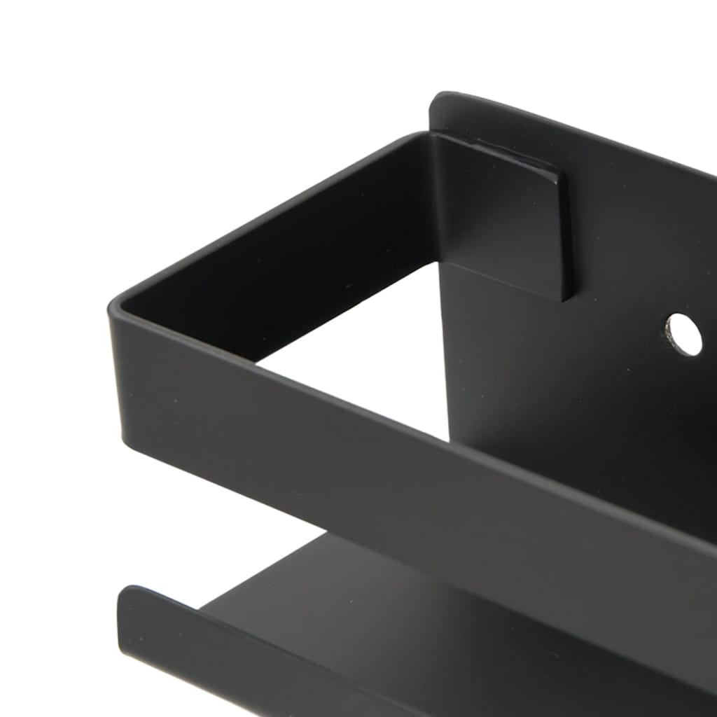 Polica za tuš mat crna 23x6,5x6 cm brušeni nehrđajući čelik 304