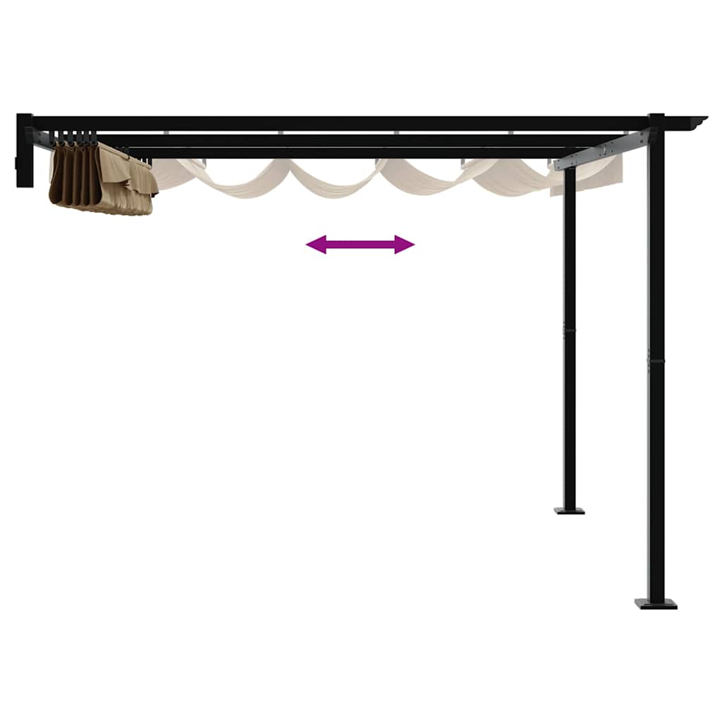 Gazebo Sivo-smeđa 300 x 300 x 200 cm Poliester