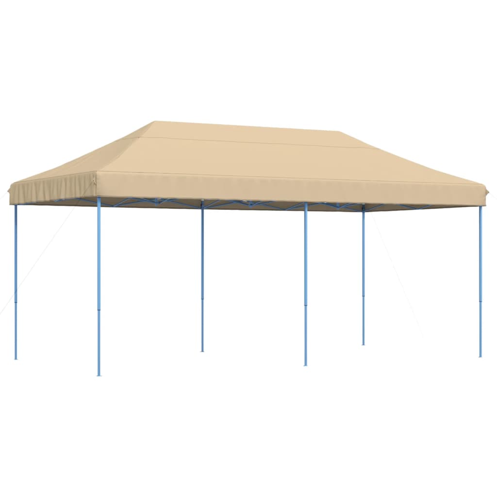 Sklopivi prigodni šator za zabave bež 580x292x315 cm