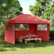 Sklopivi prigodni šator za zabave s 3 bočna zida bordo
