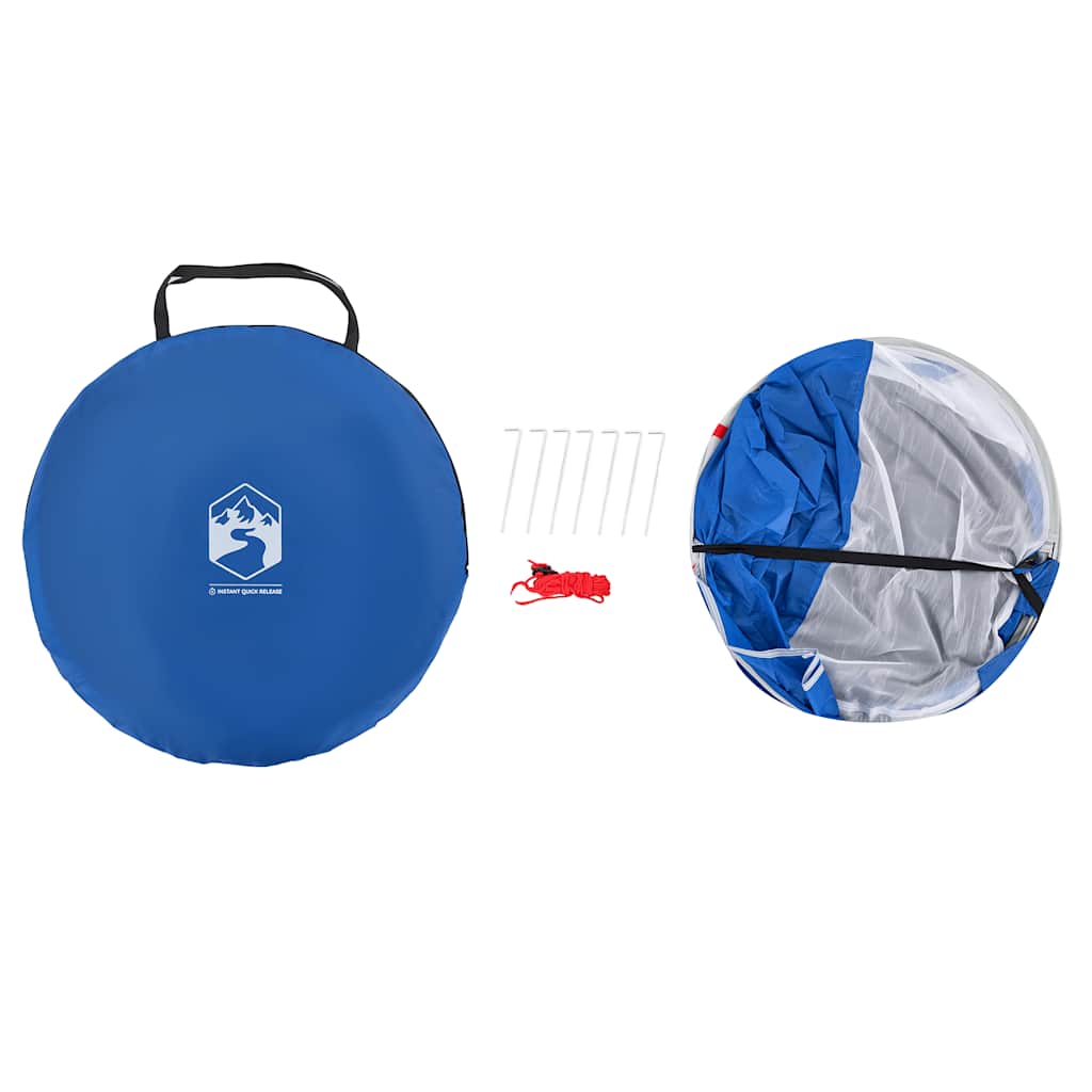 Šator za plažu za 2 osobe vodootporni azurnoplavi prigodni