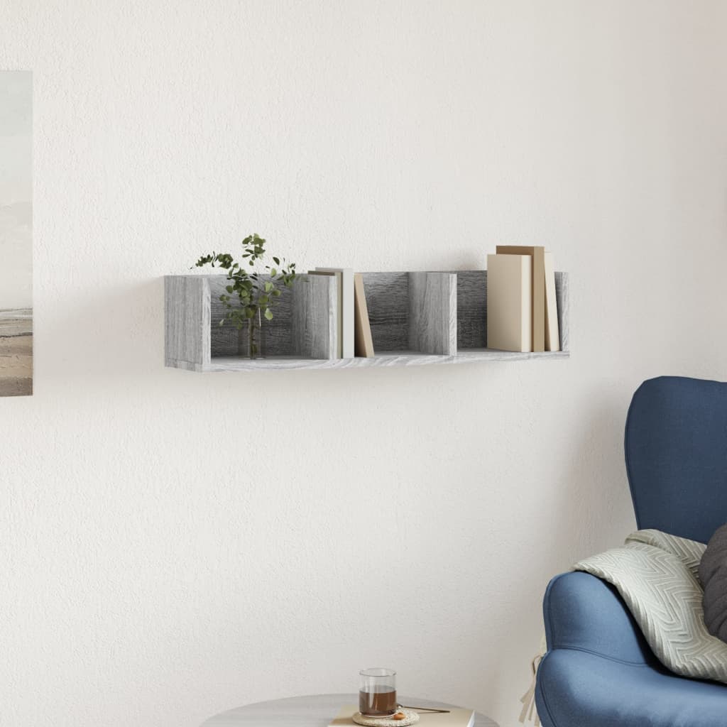 Zidni ormarići siva sonome 75x18x16,5cm konstruirano drvo