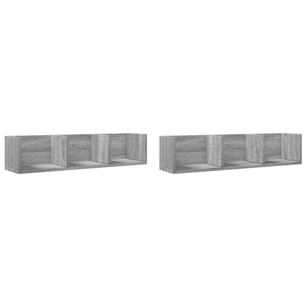 Zidni ormarići 2 kom siva sonome 75x18x16,5cm konstruirano drvo