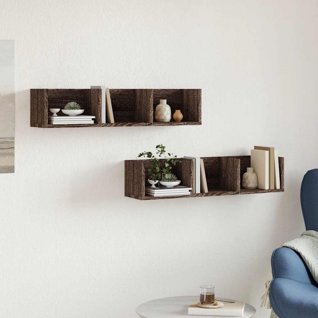 Zidni ormarići 2 kom boja hrasta 75x18x16,5cm konstruirano drvo