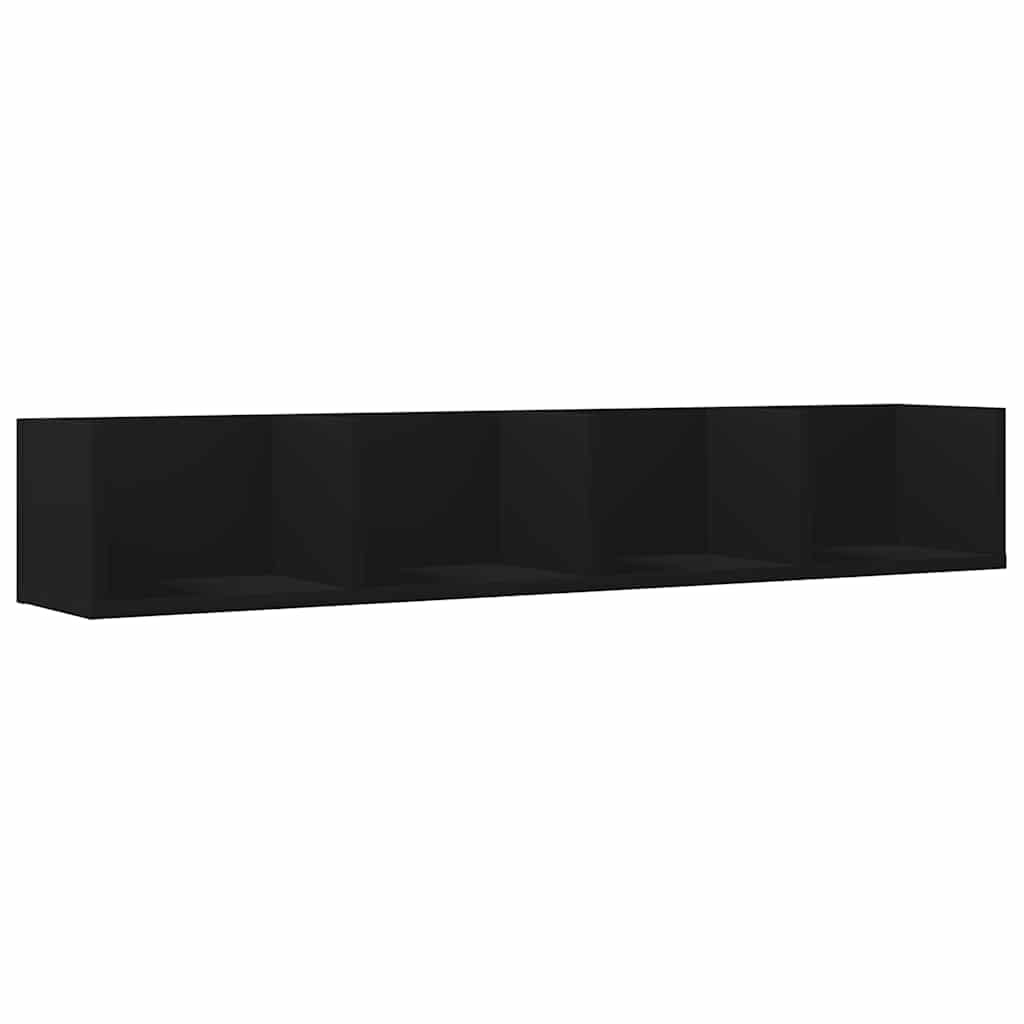 Zidni ormarići 2 kom crni 99x18x16,5 cm od konstruiranog drva