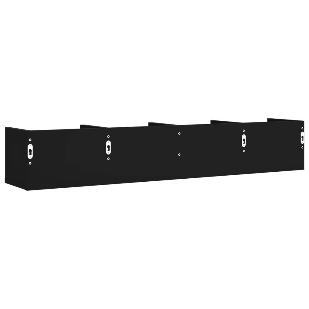 Zidni ormarići 2 kom crni 99x18x16,5 cm od konstruiranog drva