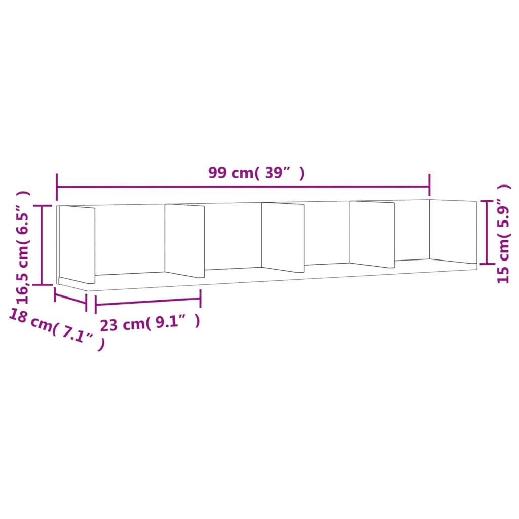 Zidni ormarići 2 kom siva sonome 99x18x16,5cm konstruirano drvo