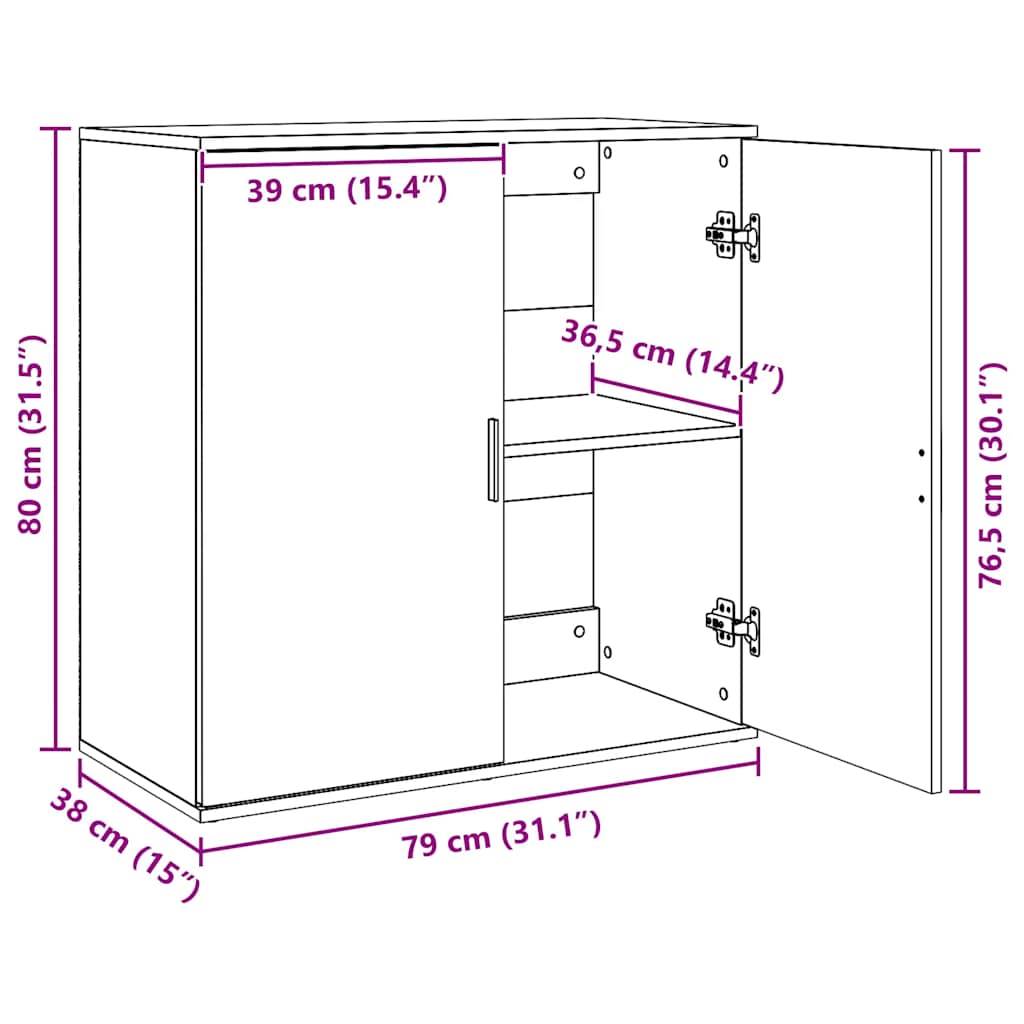 Komoda boja hrasta sonome 79x38x80 cm od konstruiranog drva