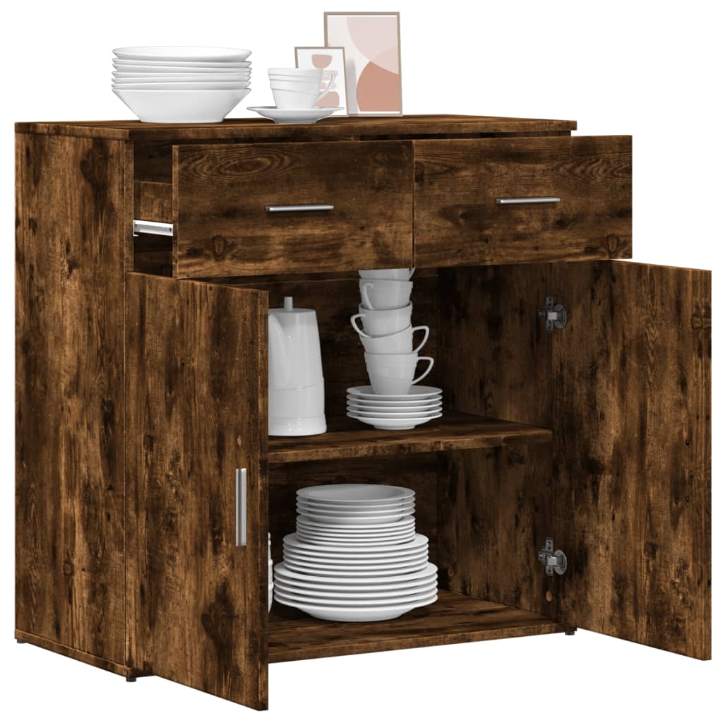 Komoda boja dimljenog hrasta 79x38x80 cm konstruirano drvo