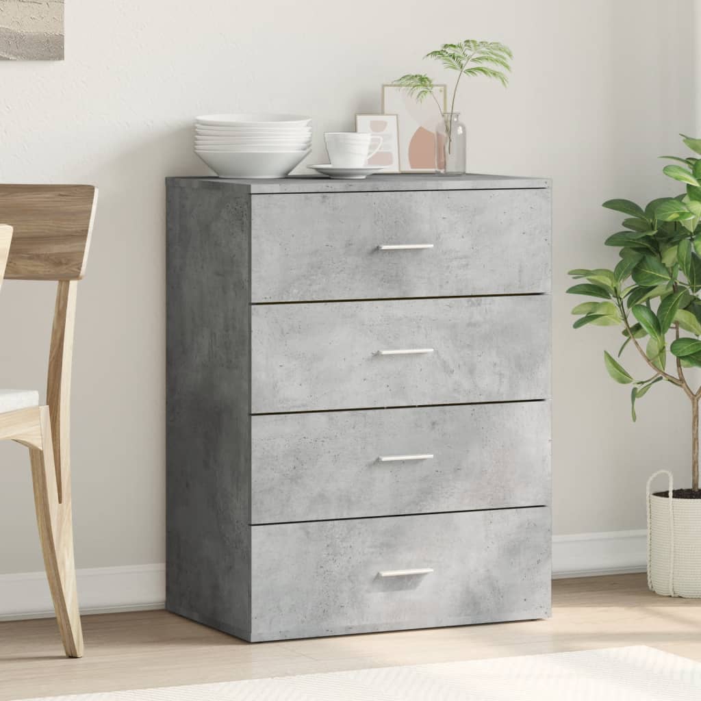 Komoda siva boja betona 60x39x80 cm od konstruiranog drva