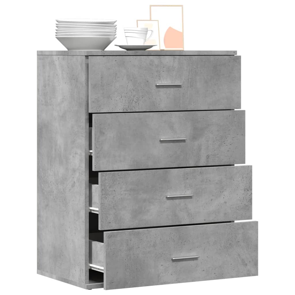 Komoda siva boja betona 60x39x80 cm od konstruiranog drva