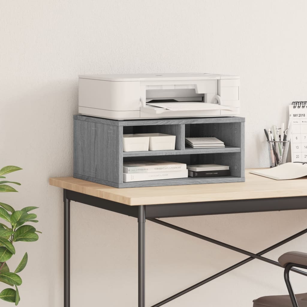 Stalak za pisač siva boja hrasta 49x40x22,5cm konstruirano drvo