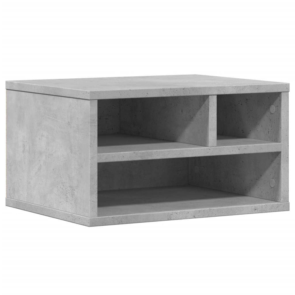 Stalak za pisač siva boja betona 40x32x22,5cm konstruirano drvo