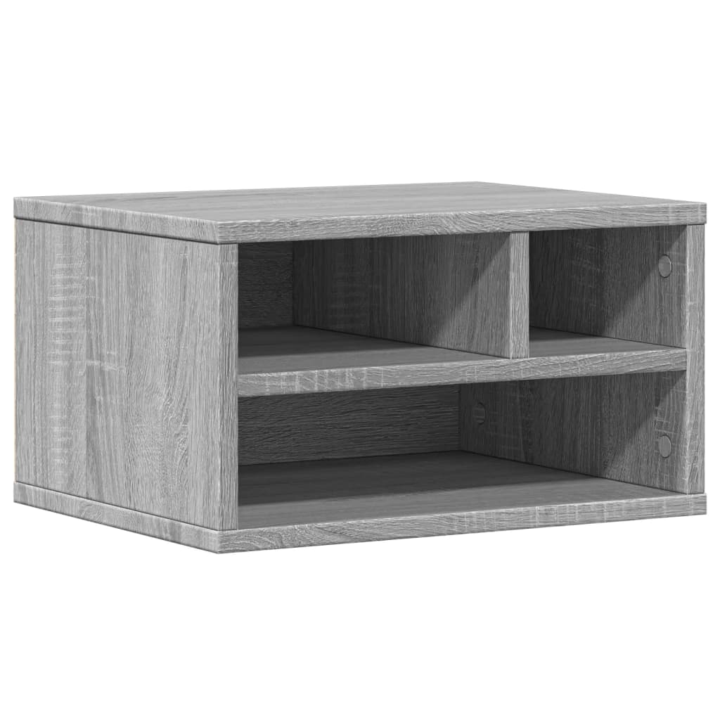 Stalak za pisač siva boja hrasta 40x32x22,5cm konstruirano drvo