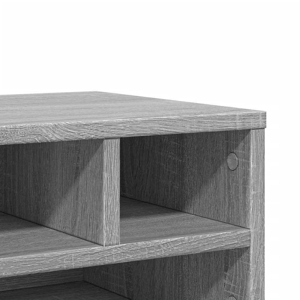 Stalak za pisač siva boja hrasta 40x32x22,5cm konstruirano drvo