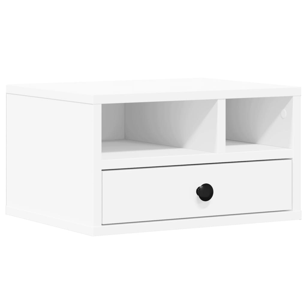 Stalak za pisač bijeli 40x32x22,5 cm od konstruiranog drva