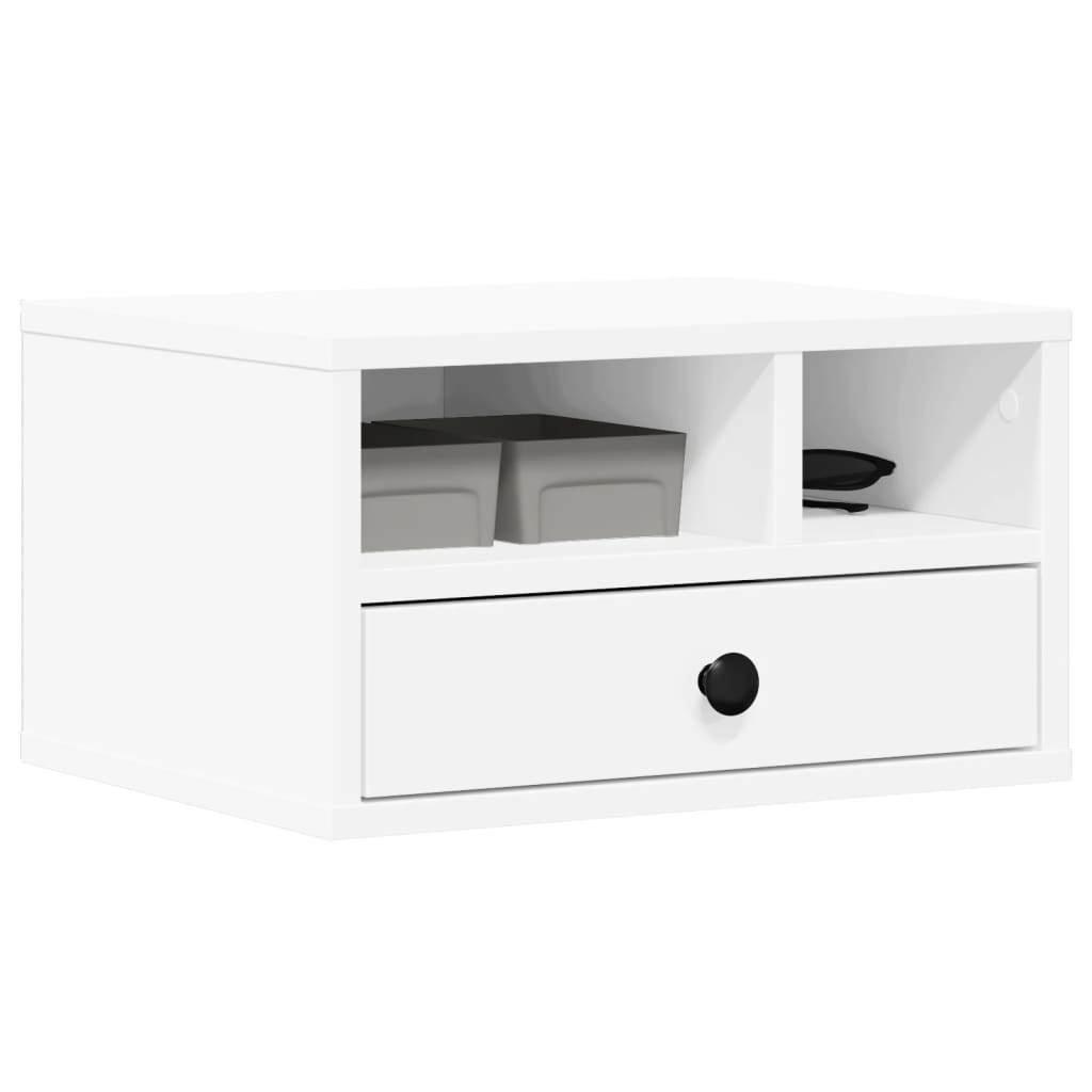 Stalak za pisač bijeli 40x32x22,5 cm od konstruiranog drva
