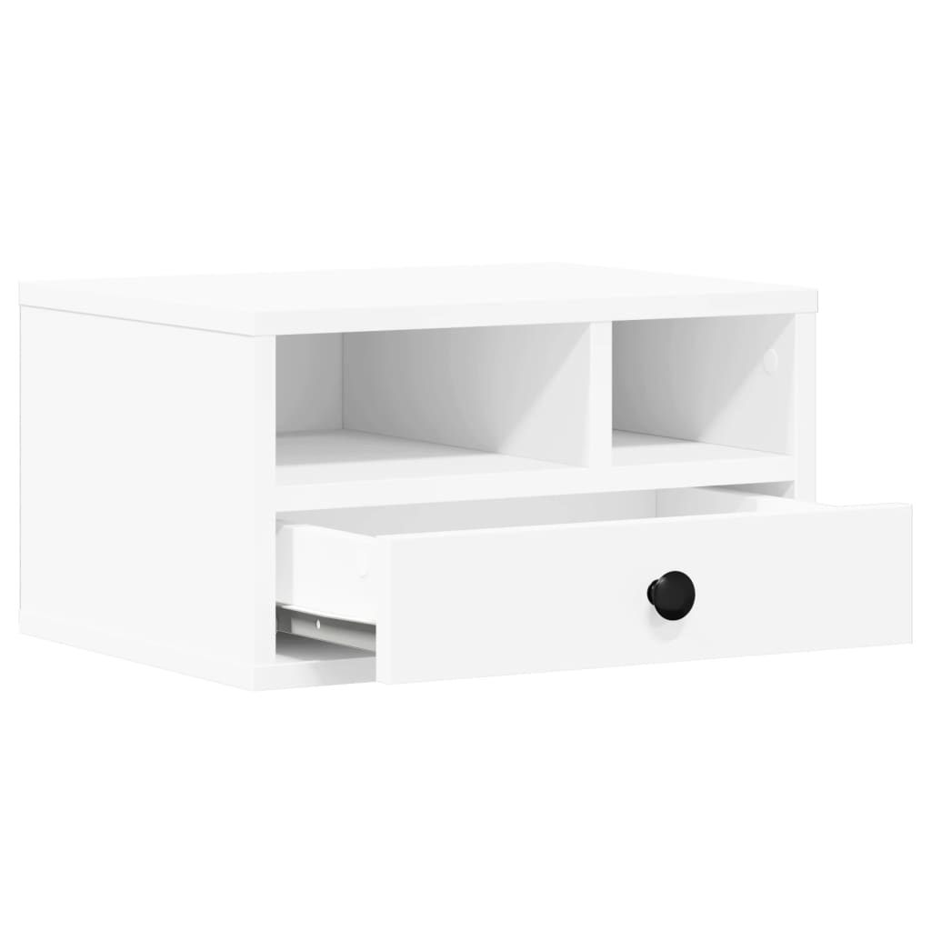 Stalak za pisač bijeli 40x32x22,5 cm od konstruiranog drva