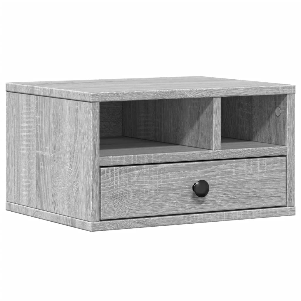 Stalak za pisač siva boja hrasta 40x32x22,5cm konstruirano drvo
