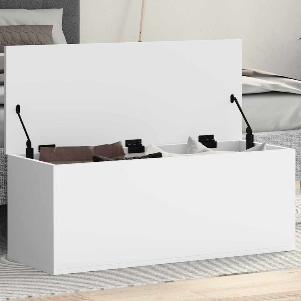 Kutija za pohranu bijela 90 x 35 x 35 cm od konstruiranog drva