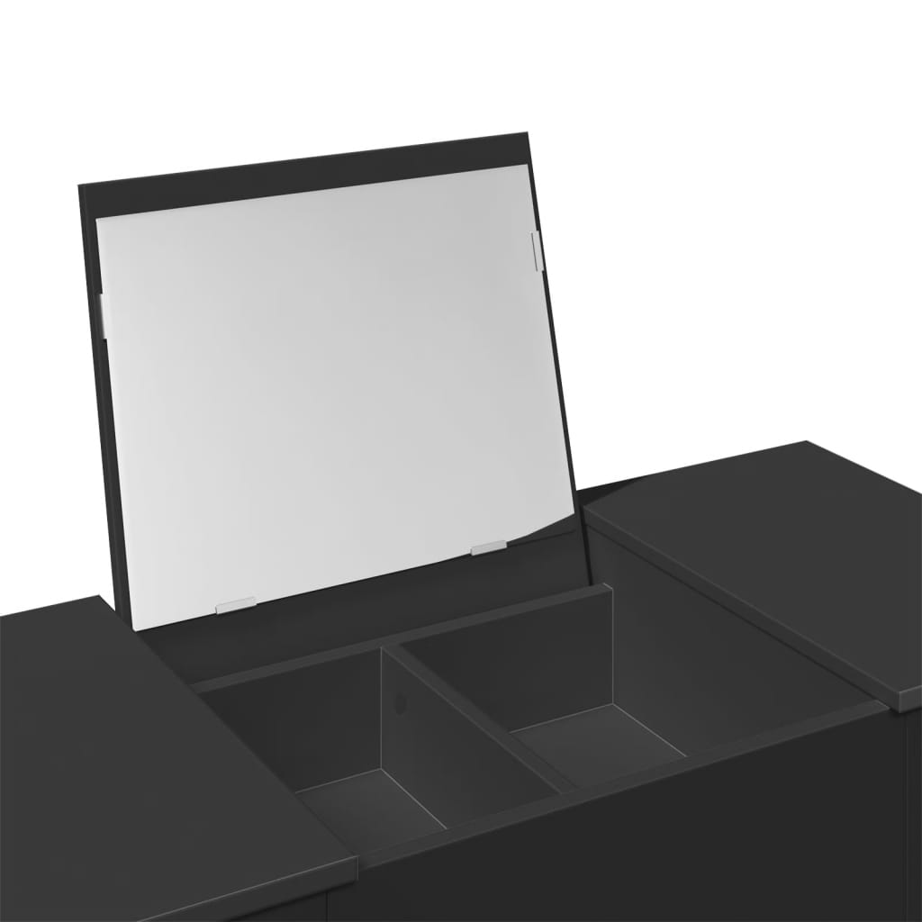 Toaletni stolić s ogledalom crni 100x45x76 cm