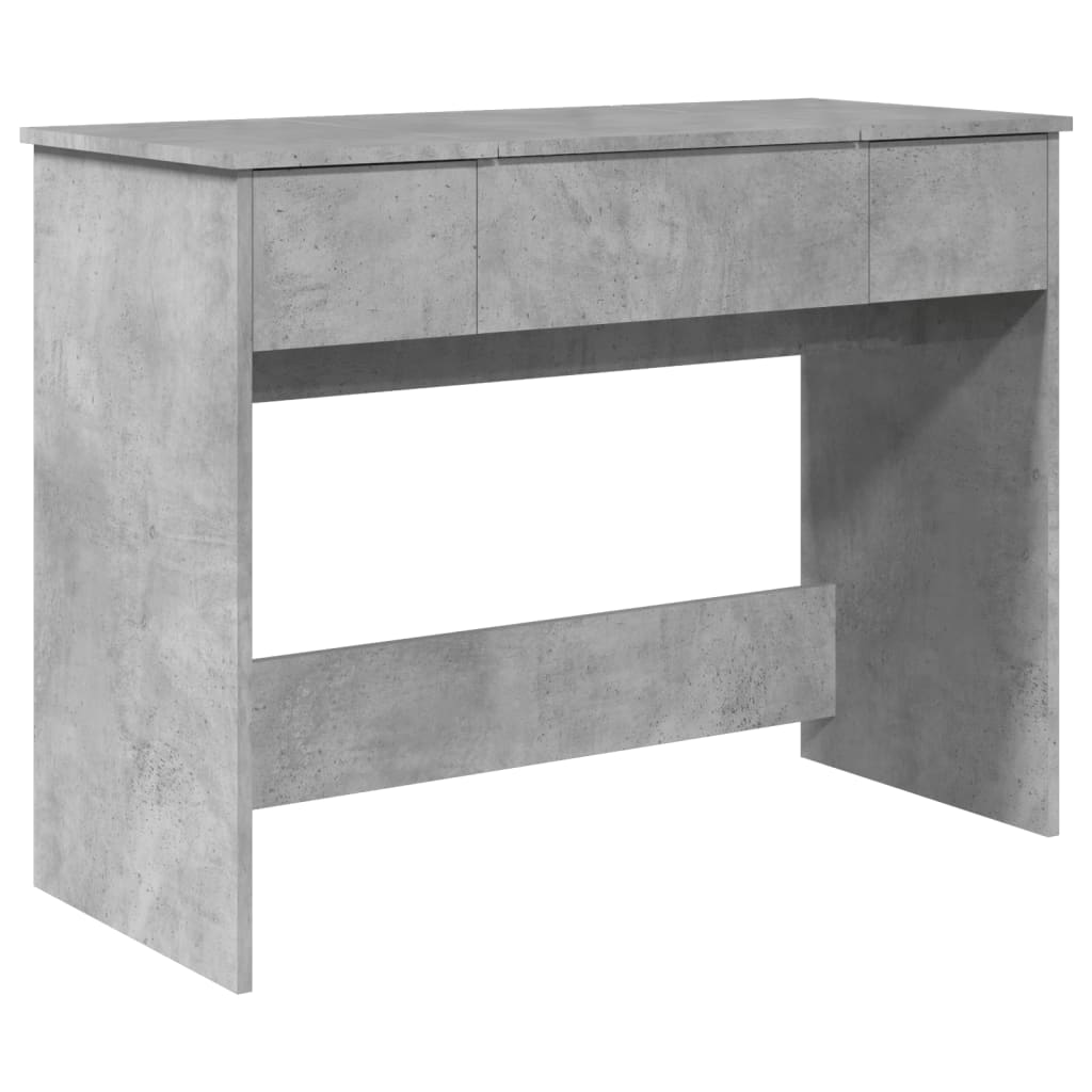 Toaletni stolić s ogledalom siva boja betona 100x45x76 cm