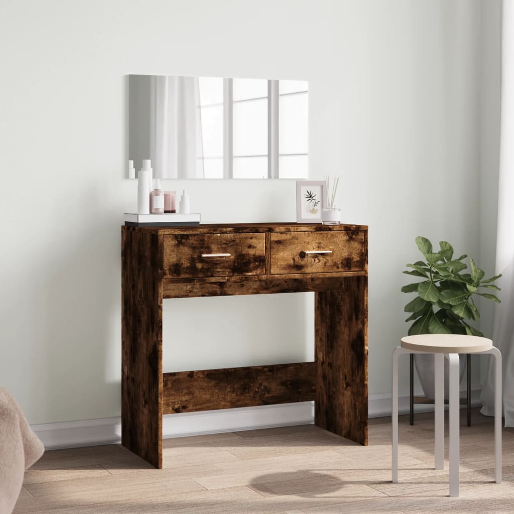 Toaletni stolić s ogledalom boja dimljenog hrasta 80x39x80 cm