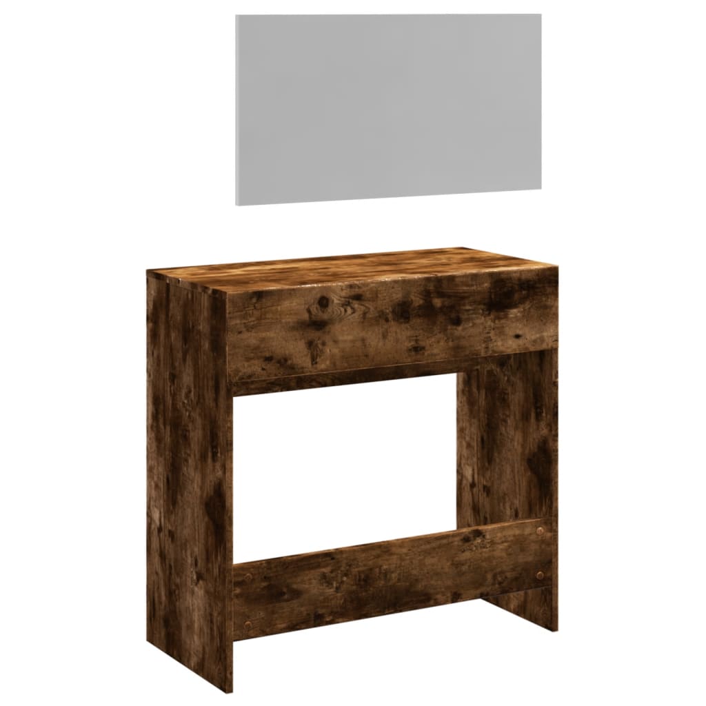 Toaletni stolić s ogledalom boja dimljenog hrasta 80x39x80 cm