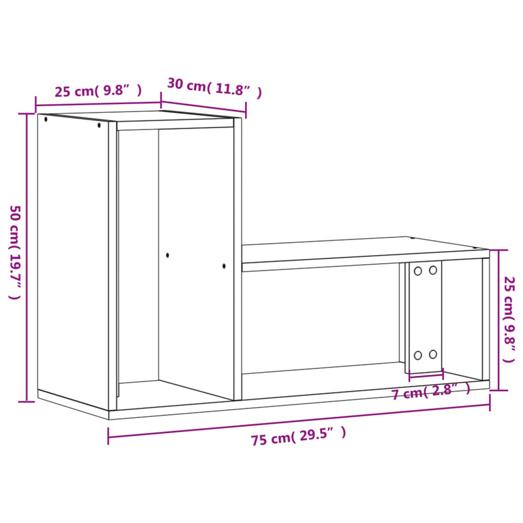TV ormarići 2 kom crni 75x30x50 cm od konstruiranog drva