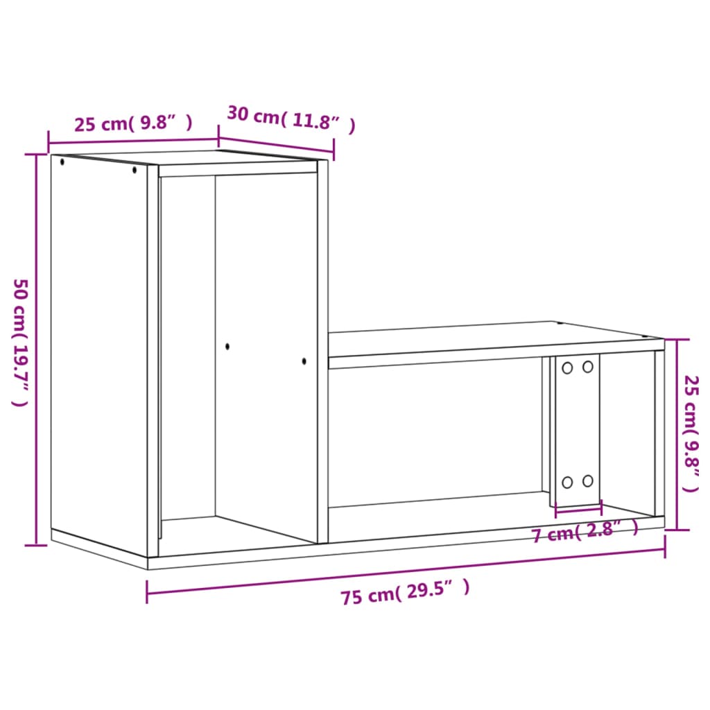 TV ormarići 2 kom boja dimljenog hrasta 75x30x50 cm drveni