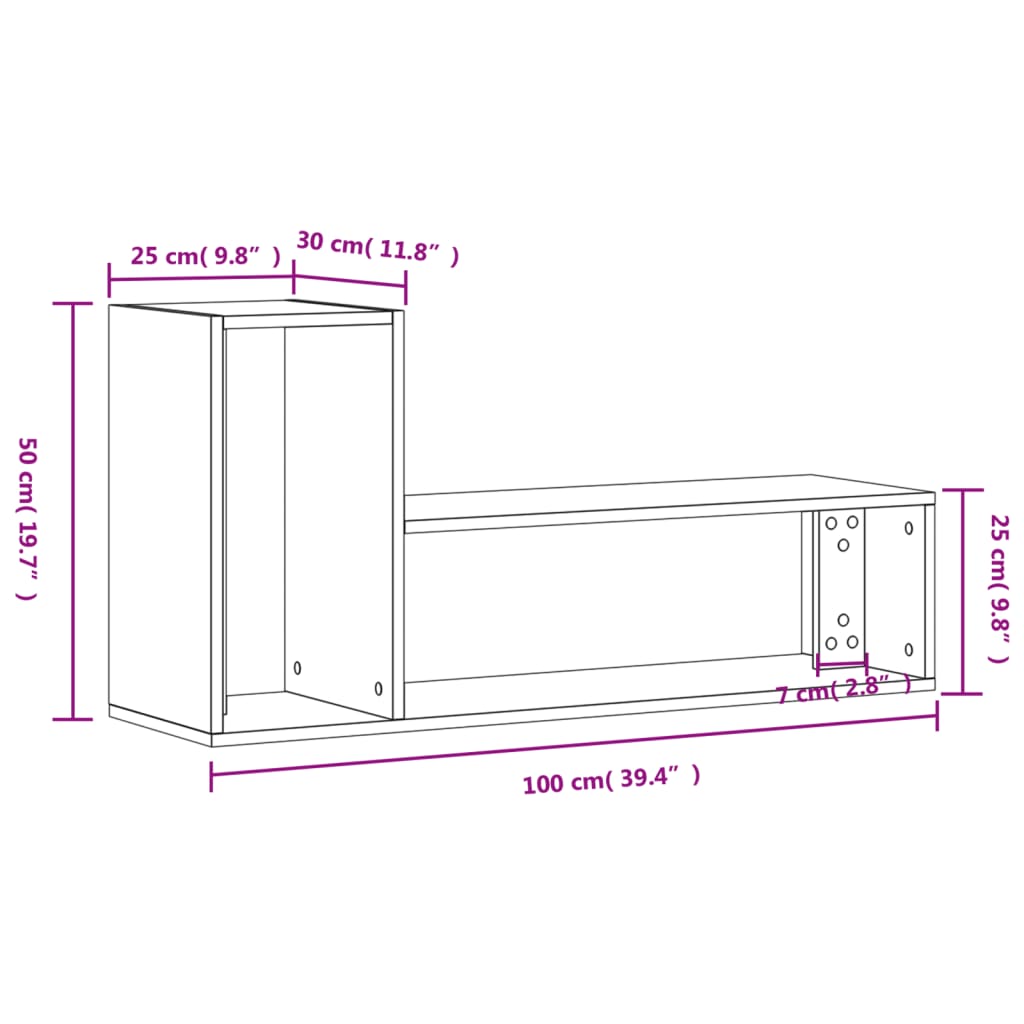 TV ormarići 2 kom Siva betona 100x30x50cm konstruirano drvo