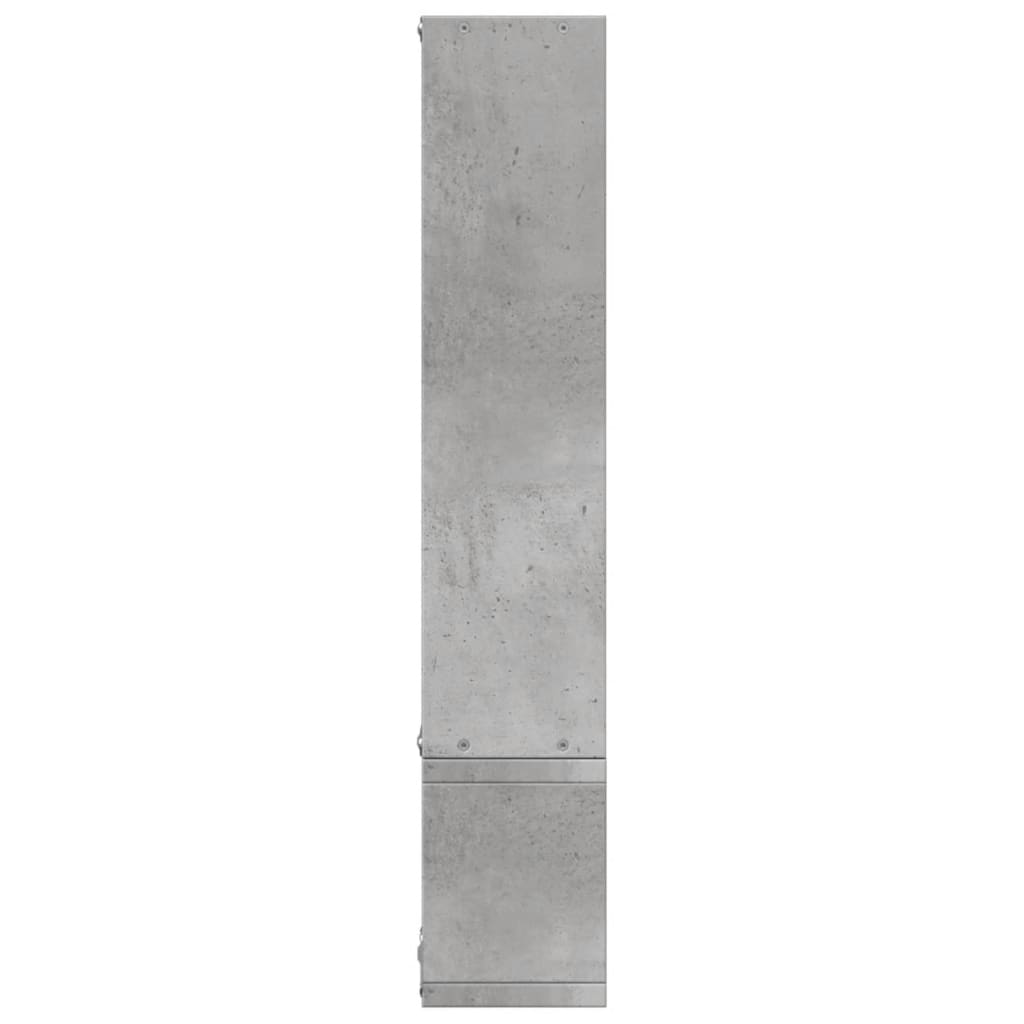 Zidna polica siva boja betona 96x12x64 cm konstruirano drvo
