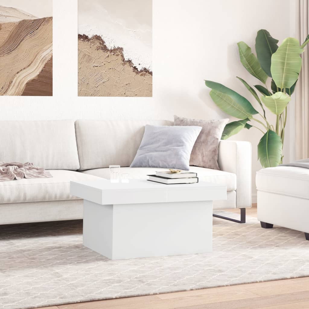 Stolić za kavu bijeli 100 x 55 x 40 cm od konstruiranog drva