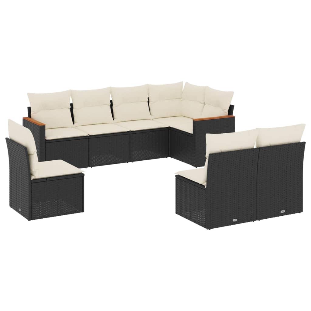 8-dijelni set vrtnih sofa s jastucima bež od poliratana