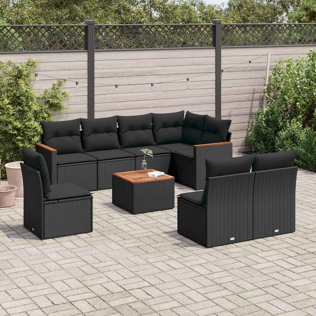 8-dijelni set vrtnih sofa s jastucima bež od poliratana
