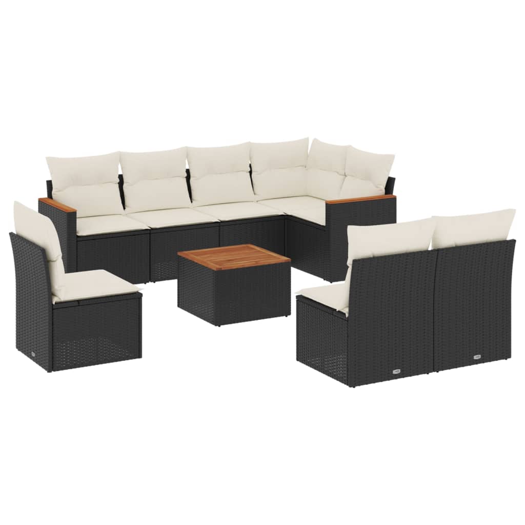 8-dijelni set vrtnih sofa s jastucima bež od poliratana