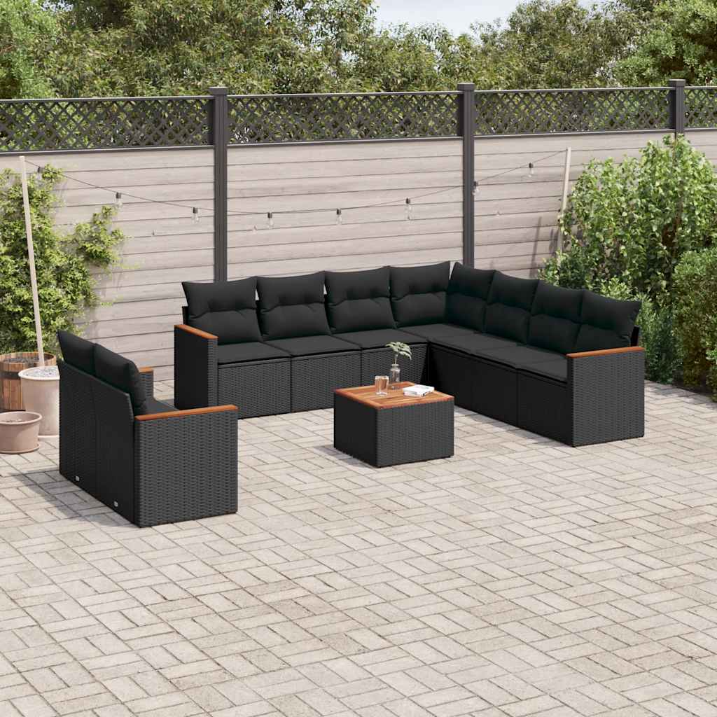 10-dijelni set vrtnih sofa od poliratana s jastucima
