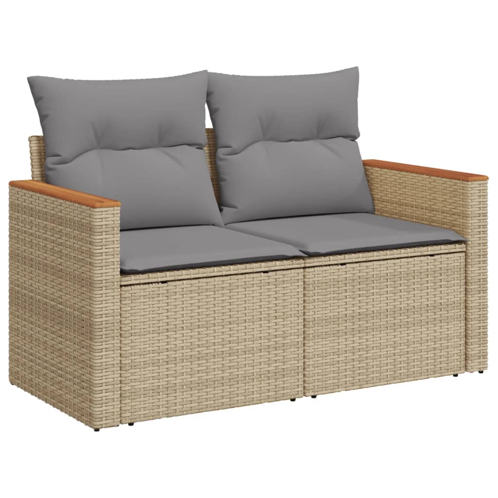 8-dijelni set vrtnih sofa s jastucima bež od poliratana