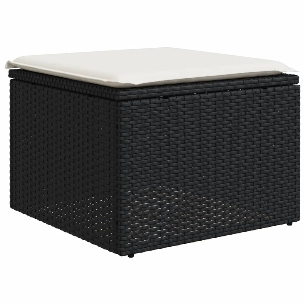 11-dijelni set vrtnih sofa od poliratana s jastucima crni