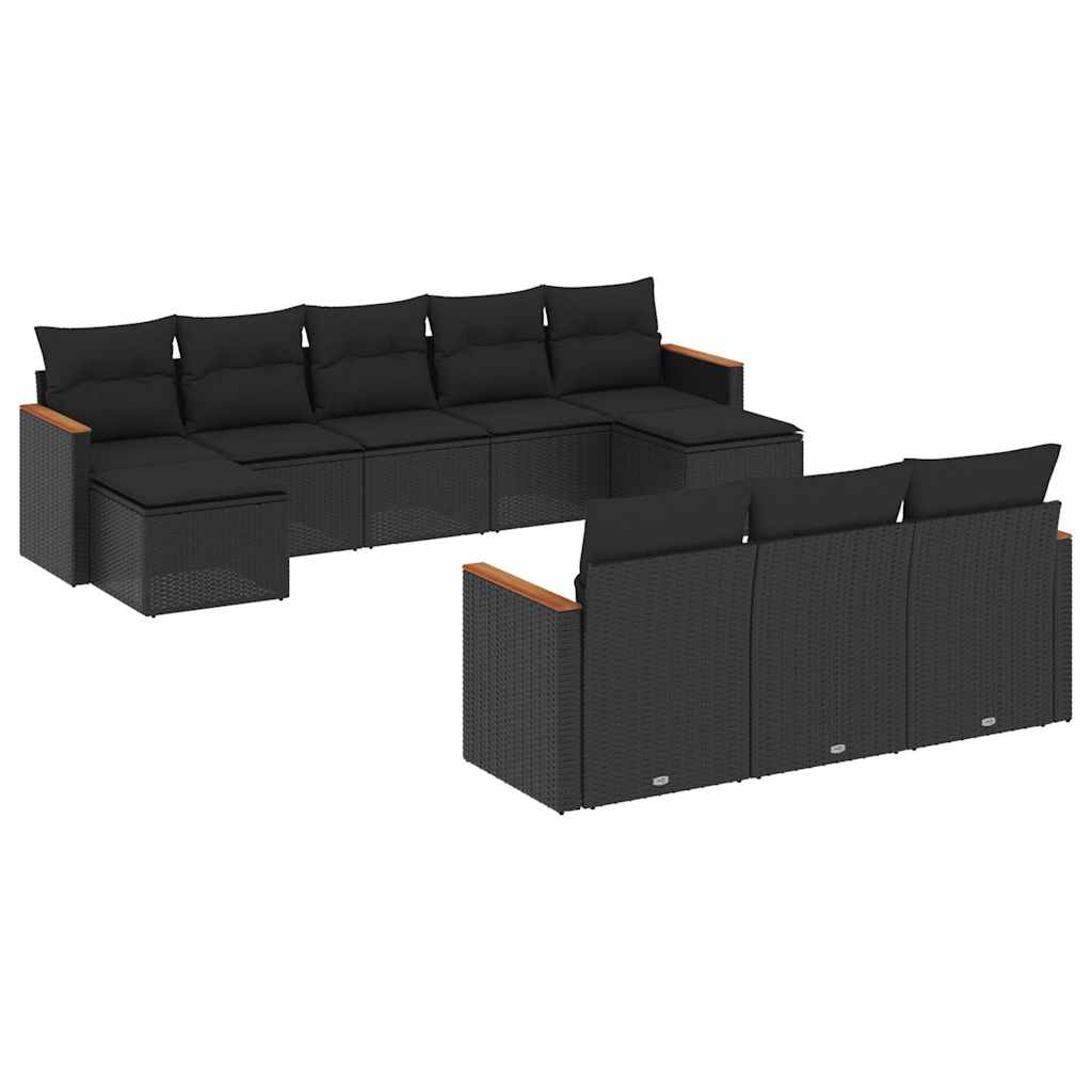 11-dijelni set vrtnih sofa s jastucima od poliratana