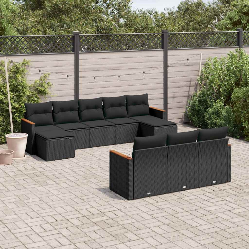 11-dijelni set vrtnih sofa s jastucima od poliratana