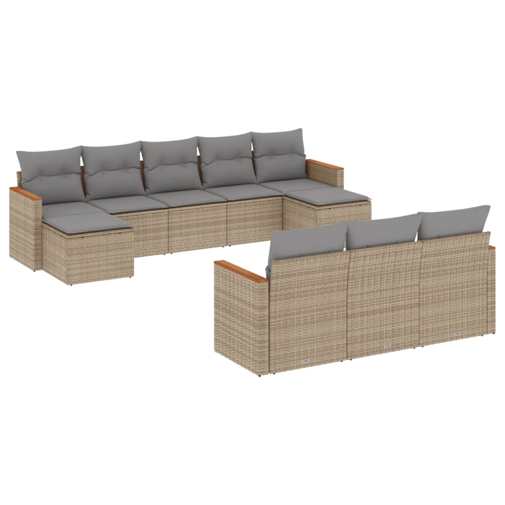 11-dijelni set vrtnih sofa s jastucima od poliratana