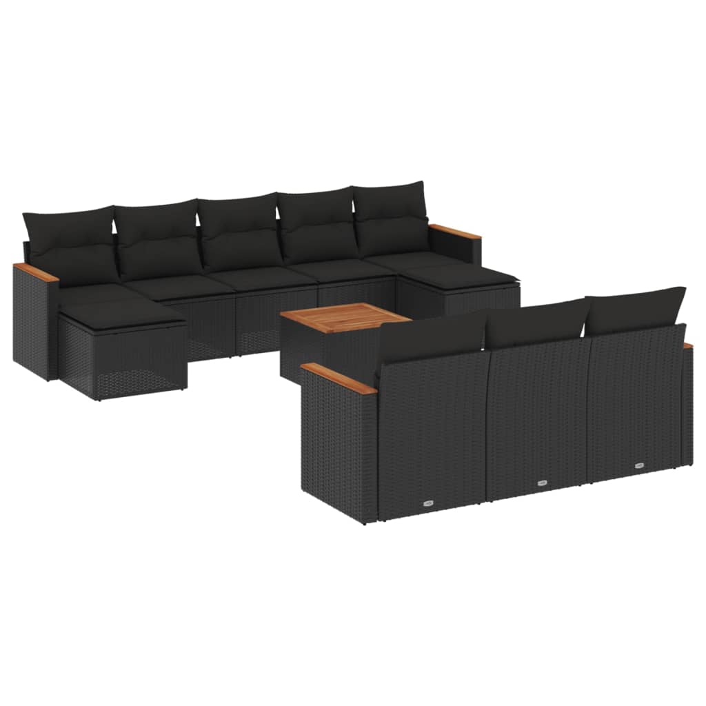11-dijelni set vrtnih sofa s jastucima od poliratana