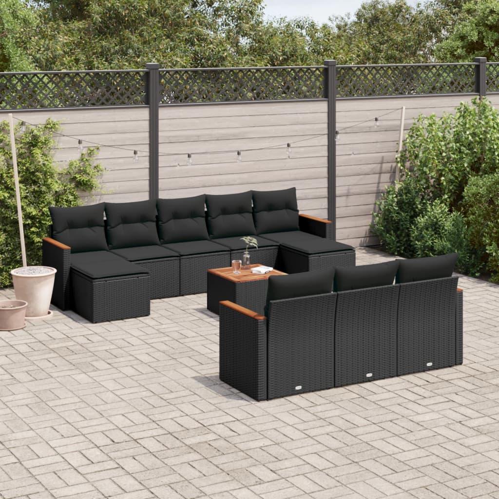11-dijelni set vrtnih sofa s jastucima od poliratana