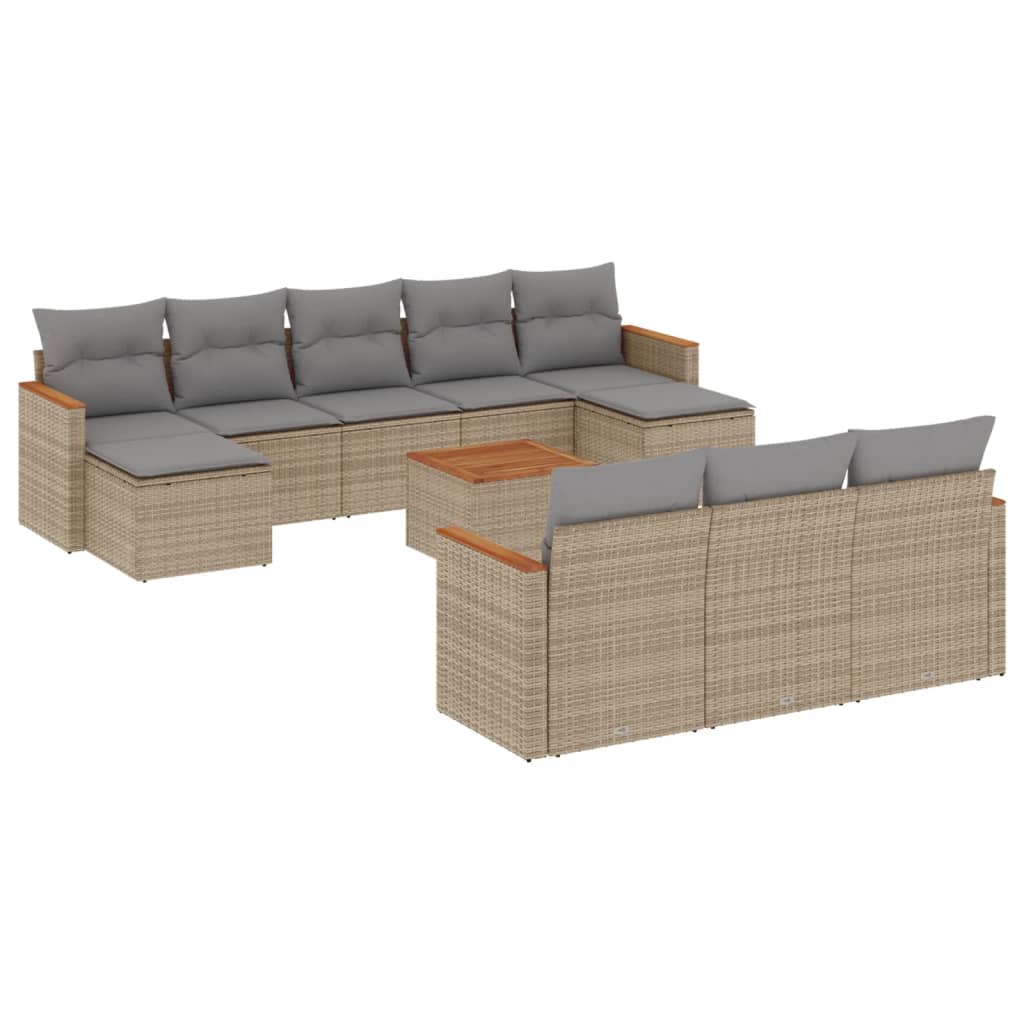 11-dijelni set vrtnih sofa s jastucima od poliratana