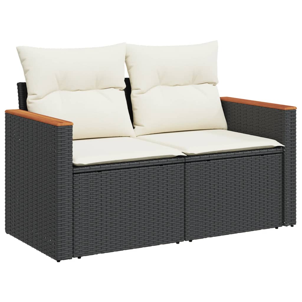 13-dijelni set vrtnih sofa s jastucima poliratan crni