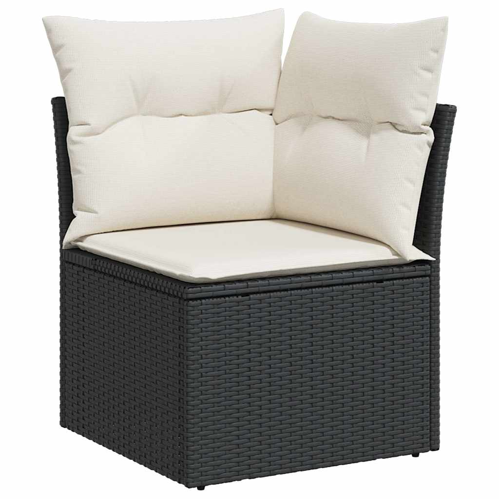 9-dijelni set vrtnih sofa s jastucima crni od poliratana
