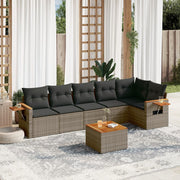 7-dijelni set vrtnih sofa sivi od poliratana